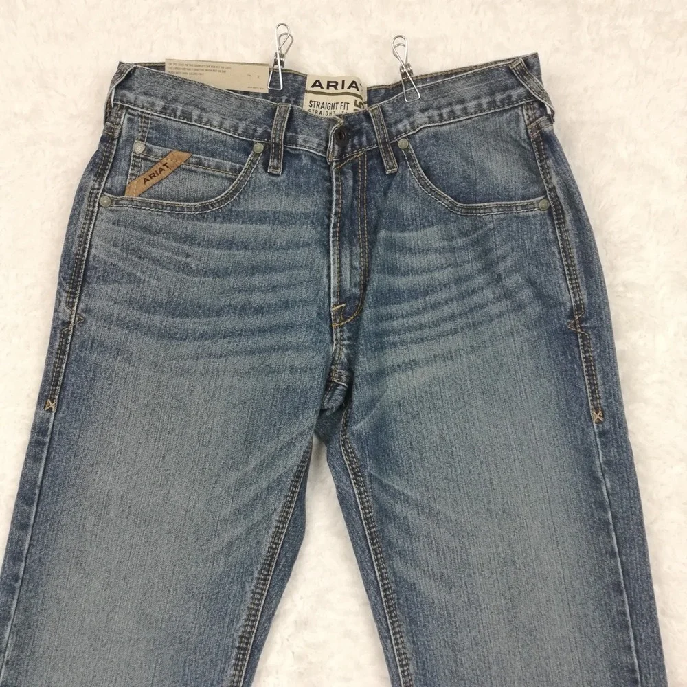 Ariat Mens Jeans M5 Hansen Straight Leg Blue Denim Tulsa Medium Wash 31x34 New